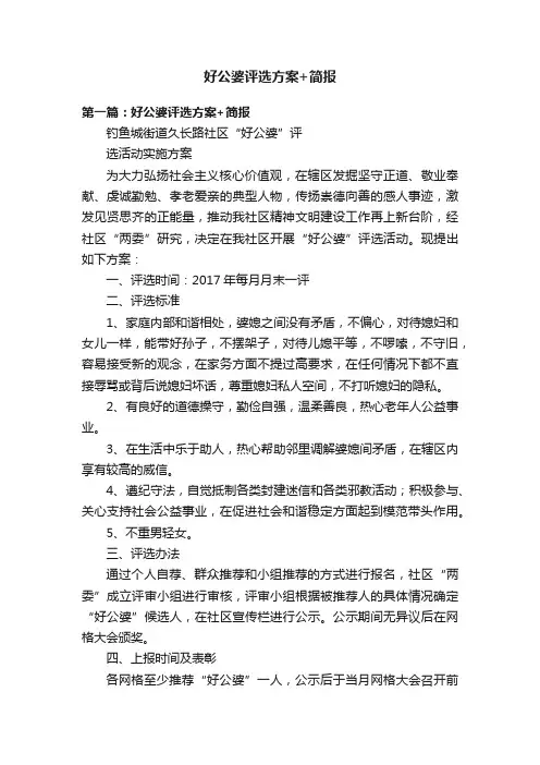 好公婆评选方案+简报