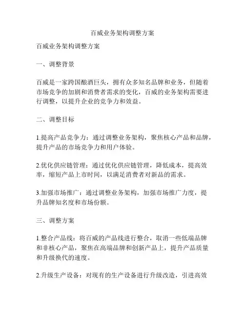 百威业务架构调整方案