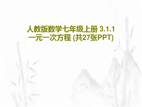 人教版数学七年级上册 3.1.1 一元一次方程 (共27张PPT)PPT文档29页