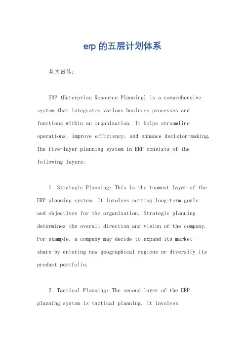 erp的五层计划体系