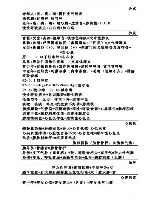 12年自己总结的大苗笔记关键词公式