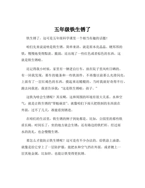 五年级铁生锈了