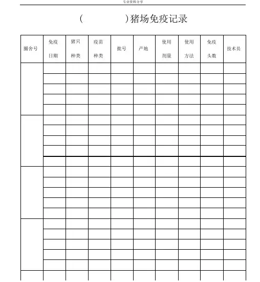 猪场管理表格