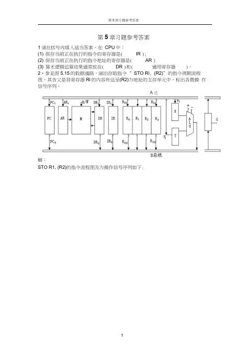 计算机组成原理第5章习题参考答案