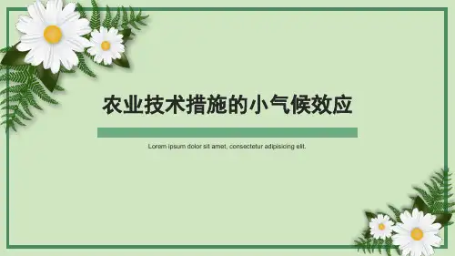农业技术措施的小气候效应