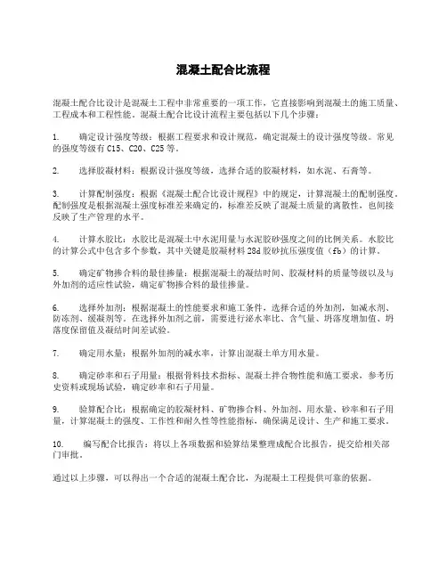 混凝土配合比流程