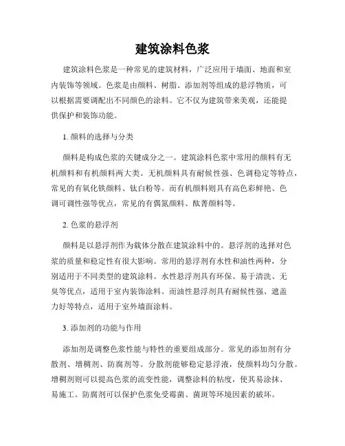 建筑涂料色浆