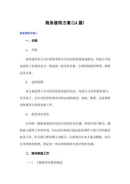 商务接待方案(14篇)