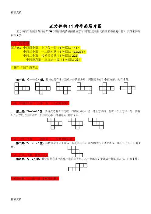 最新正方体11种平面展开图(精心整理)