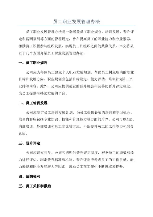 员工职业发展管理办法