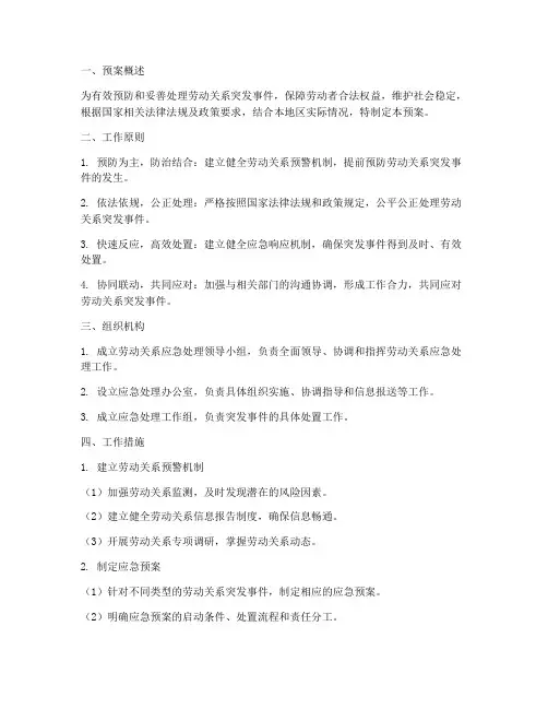 劳动关系应急处理预案
