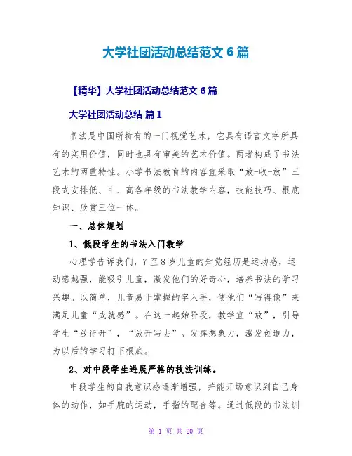 大学社团活动总结范文6篇
