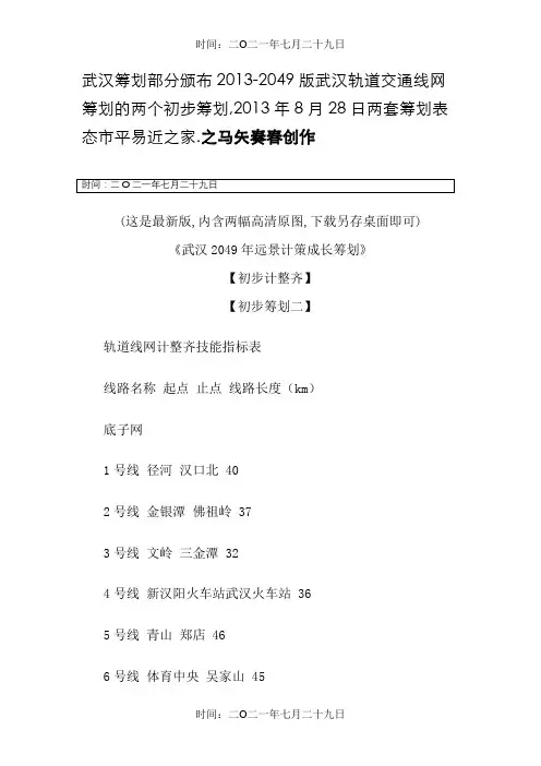 武汉地铁武汉轨道交通线网规划两方案【高清原图】【最新版】