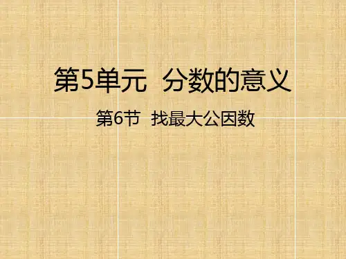 北师大版五年级上册数学课件-第6节找最大公因数