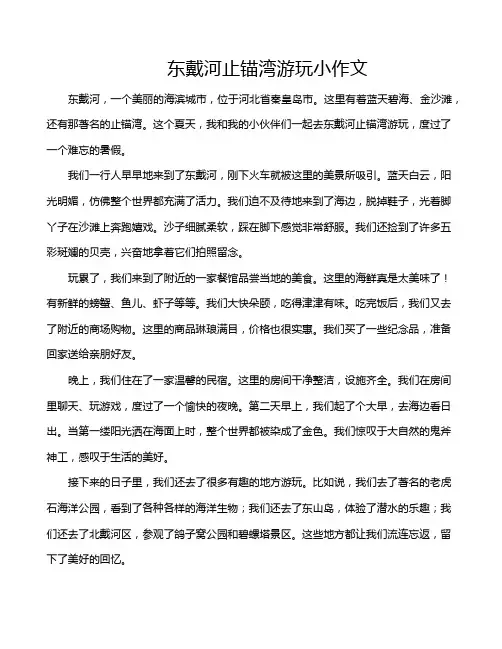 东戴河止锚湾游玩小作文