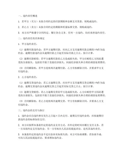 销售合同付款违约责任条款怎么写