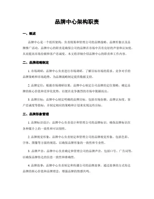 品牌中心架构职责