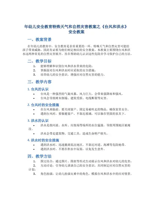 年幼儿安全教育特殊天气和自然灾害教案之《台风和洪水》安全教案