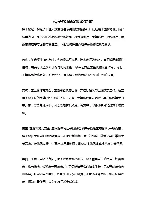 樟子松种植规范要求