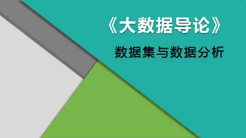 大数据导论 1.1.3 进入大数据时代——数据集与数据分析