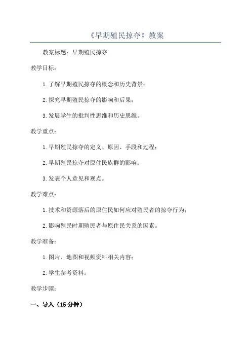 《早期殖民掠夺》教案