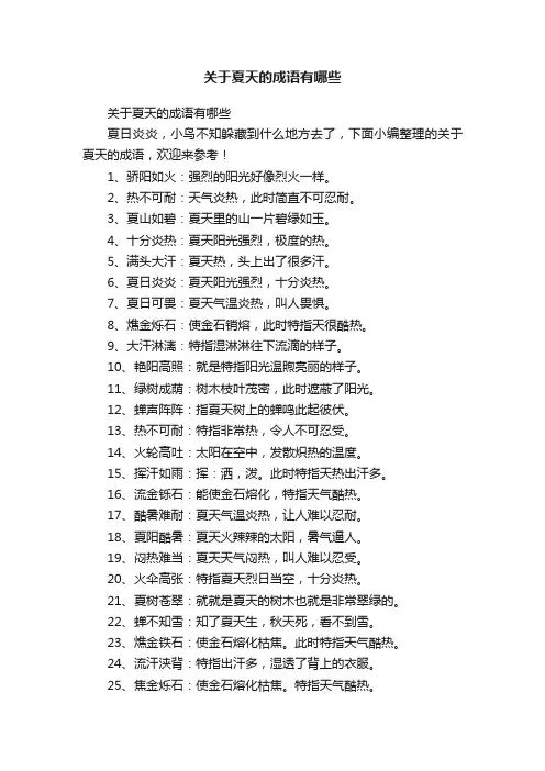 关于夏天的成语有哪些