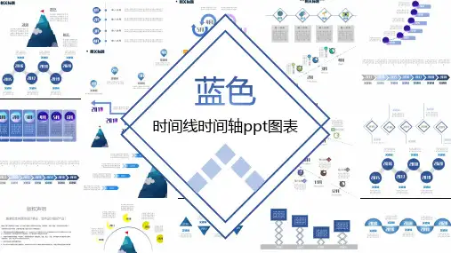 蓝色时间轴时间线ppt图表