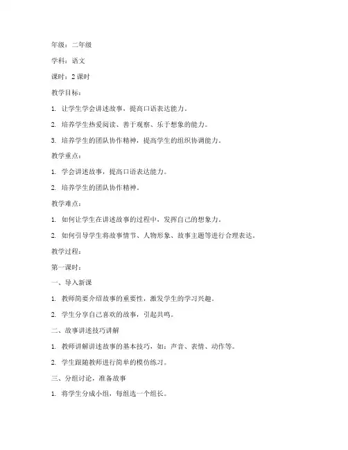 演讲故事教案设计模板范文