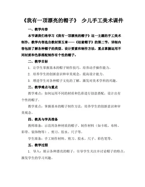 《我有一顶漂亮的帽子》少儿手工美术课件