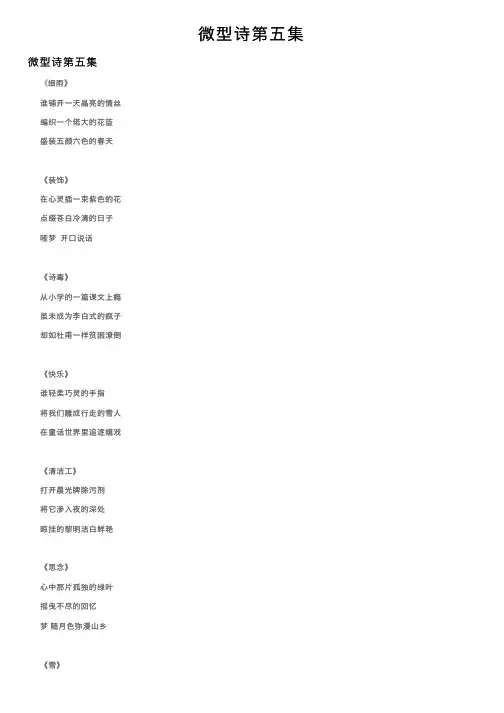微型诗第五集