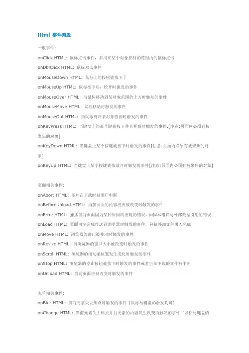 事件列表