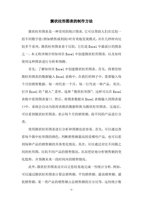 簇状柱形图表的制作方法