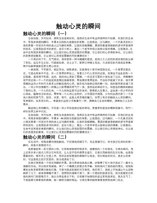 触动心灵的瞬间作文共九篇