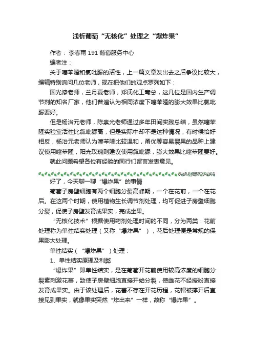 浅析葡萄“无核化”处理之“爆炸果”