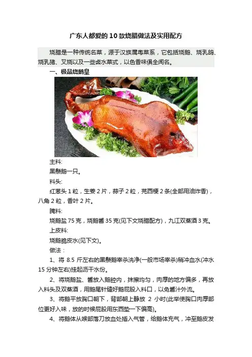 广东人都爱的10款烧腊做法及实用配方