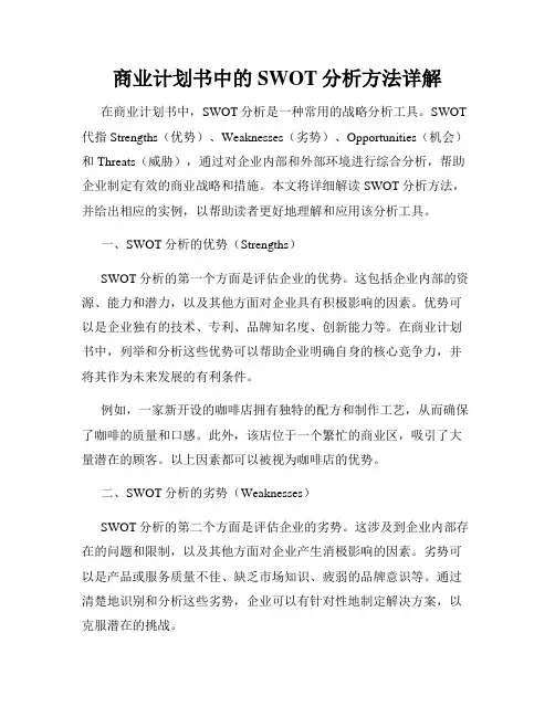 商业计划书中的SWOT分析方法详解