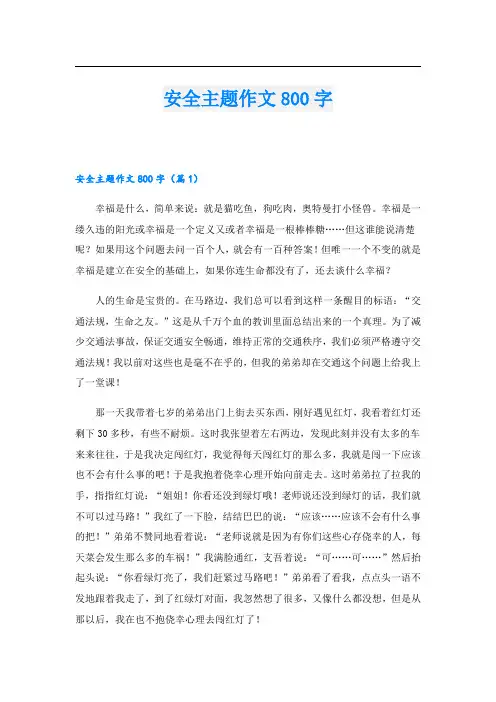安全主题作文800字