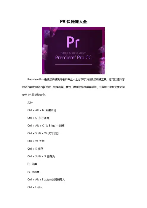 PR快捷键大全