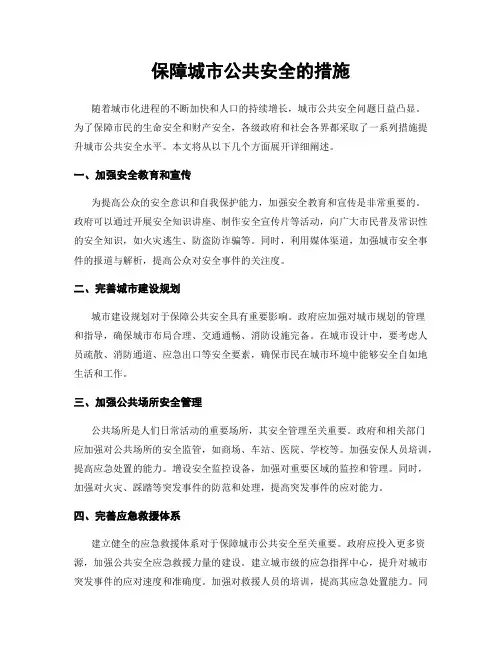 保障城市公共安全的措施