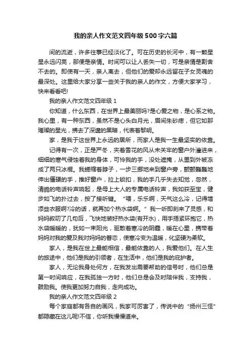 我的亲人作文范文四年级500字六篇
