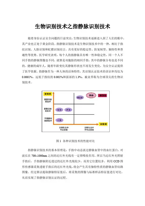 生物识别技术之一：指静脉识别技术
