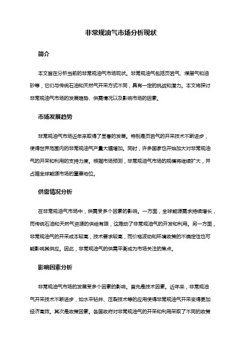 2024年非常规油气市场分析现状