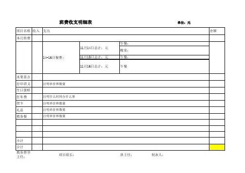 班费收支明细模版