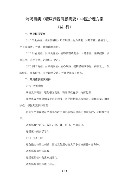消渴目病中医护理方案