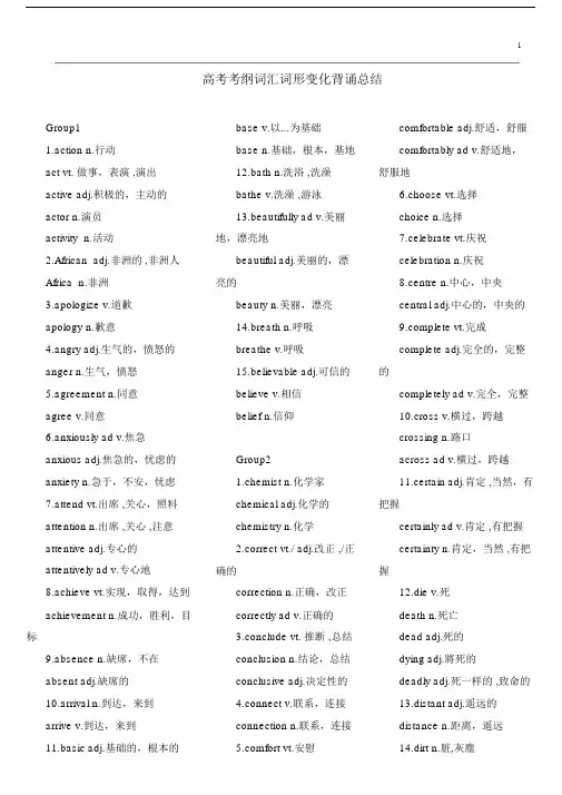 (完整word版)高考常考词形变化总汇.docx