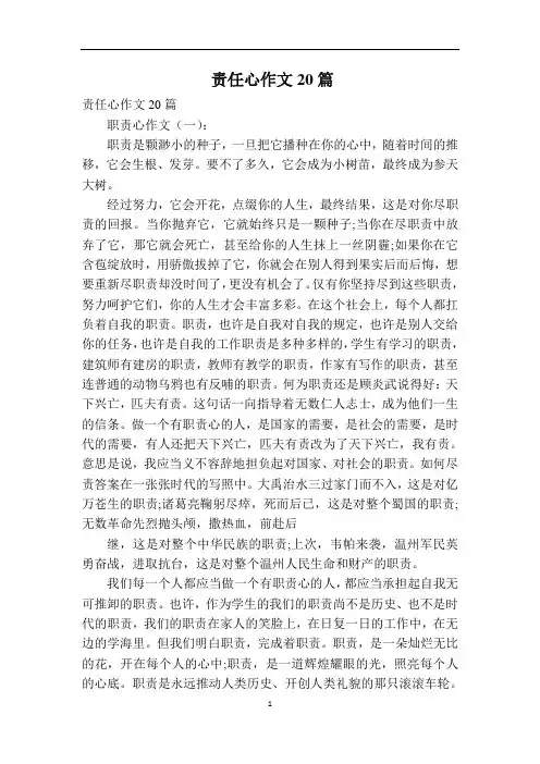 责任心作文20篇