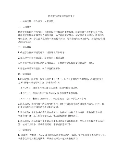 植树节活动策划方案学生会