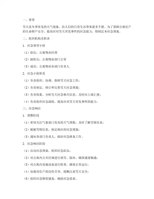 公寓雪天应急预案