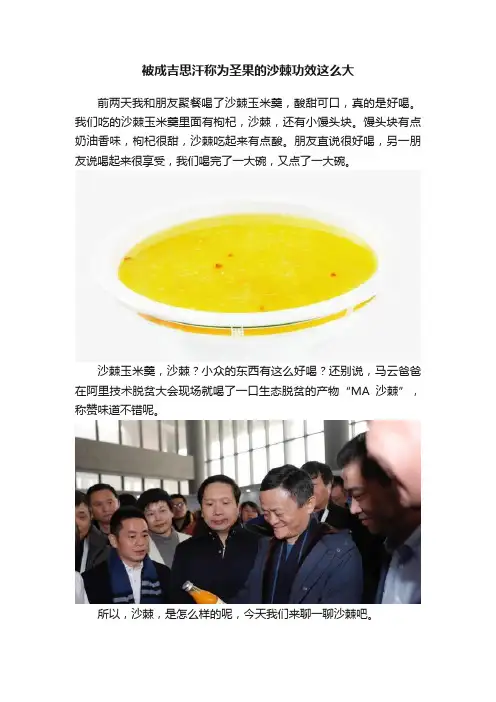 被成吉思汗称为圣果的沙棘功效这么大