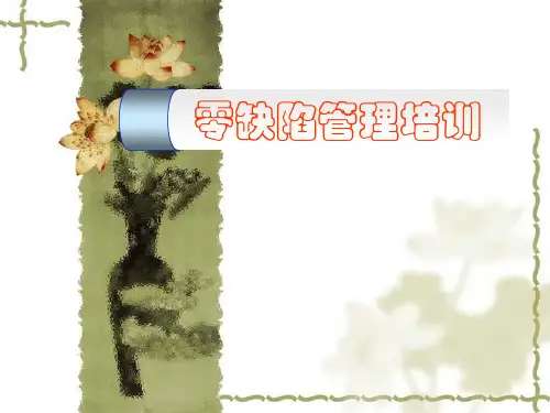 零缺陷管理培训课件